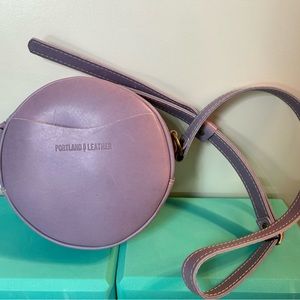 Portland Leather Goods, Lavender circle crossbody (small)